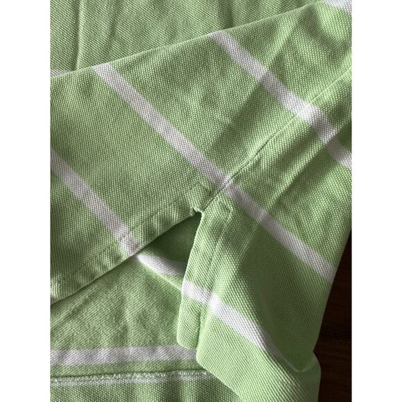 Ralph Lauren Polo Golf Shirt Mens XL Green/White Stripe Orange Pony Short Sleeve - Picture 8 of 10